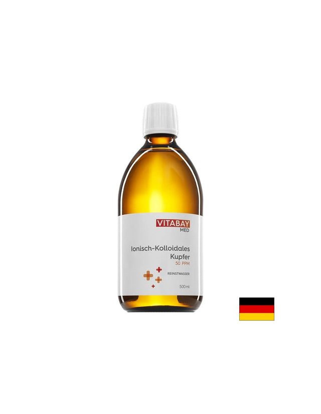 MED Kolloidales Kupfer 50 PPM - Колоидна мед 50 PPM, силно концентрирана (степен на чистота 99,99%), 500 ml Vitabay  Vitabay - Nutra Best Bulgaria