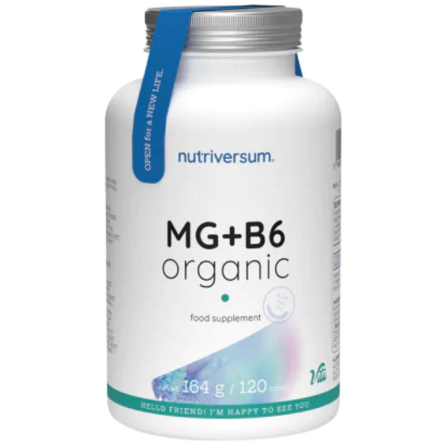 MG + B6 | Organic Magnesium + Vitamin B6 - 120 Таблетки  Nutriversum - Nutra Best Bulgaria