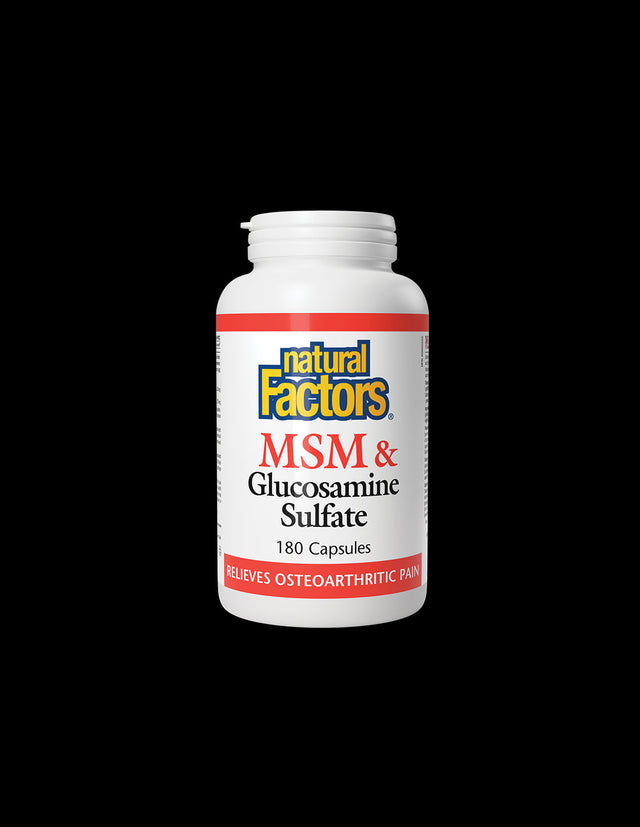 MSM + Glucosamine Sulfate - 180 капсули  Natural Factors - Nutra Best Bulgaria