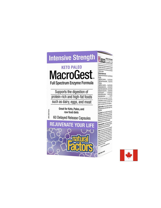 MacroGest™ Keto Paleo - Храносмилателни ензими x 60 капсули с удължено освобождаване Natural Factors  Natural Factors - Nutra Best Bulgaria