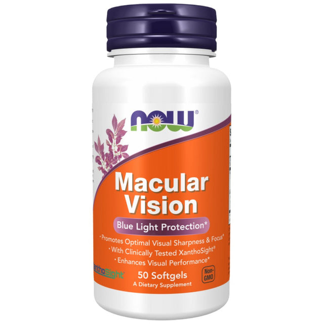 Macular Vision | Blue Light Protection - 50 Гел капсули  NOW Foods - Nutra Best Bulgaria