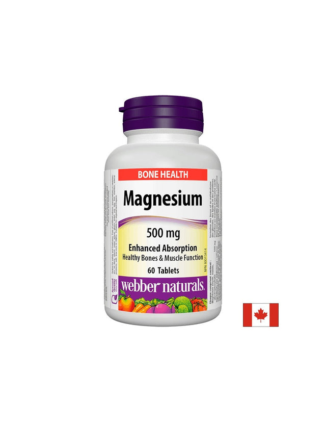 Magnesium/ Магнезий 500 mg x 60 таблетки с оптимална абсорбция Webber Naturals  Webber Naturals - Nutra Best Bulgaria