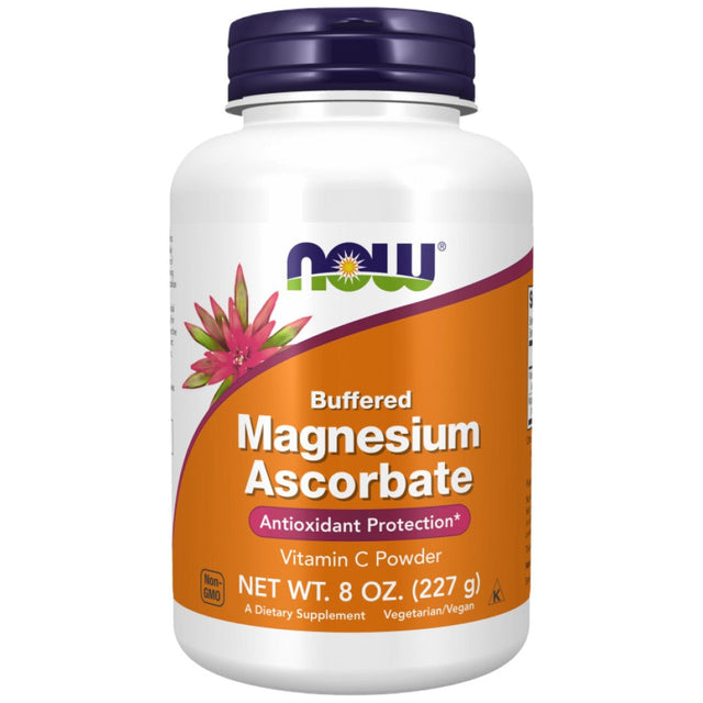 Magnesium Ascorbate Powder | Pure, Buffered Vitamin C - 227 грама  NOW Foods - Nutra Best Bulgaria