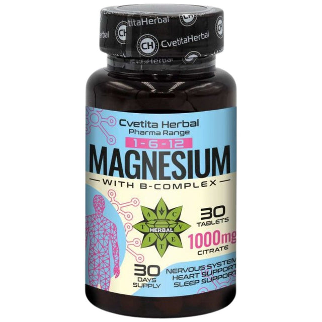 Magnesium + B - Complex - 30 Таблетки  Cvetita Herbal - Nutra Best Bulgaria