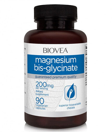 Magnesium Bis-glycinate 200 mg / 90 Caps  Biovea - Nutra Best Bulgaria