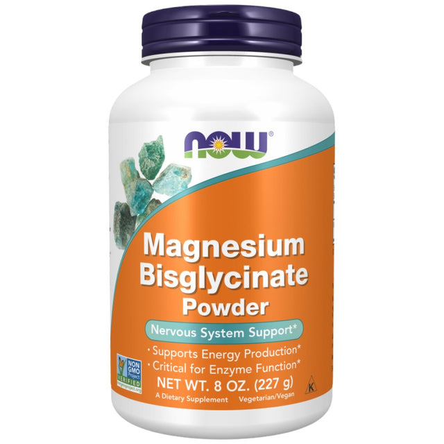 Magnesium Bisglycinate Powder - 227 грама  NOW Foods - Nutra Best Bulgaria