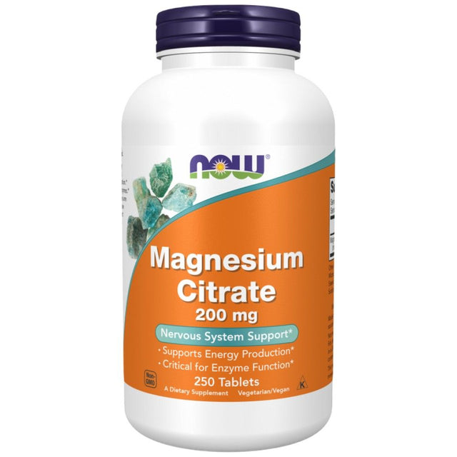 Magnesium Citrate 200 mg - 250 Таблетки  NOW Foods - Nutra Best Bulgaria