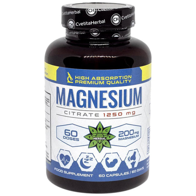 Magnesium Citrate 200 mg - 60 капсули  Cvetita Herbal - Nutra Best Bulgaria
