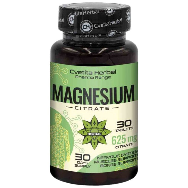 Magnesium Citrate 625mg - 30 Таблетки  Cvetita Herbal - Nutra Best Bulgaria