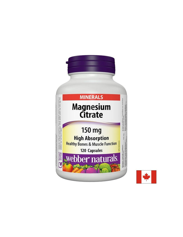 Magnesium Citrate High Absorption - Магнезий цитрат с висока абсорбация 150 mg, 120 капсули  Webber Naturals - Nutra Best Bulgaria