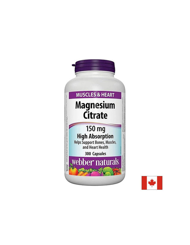 Magnesium Citrate High Absorption - Магнезий цитрат с висока абсорбация 150 mg, 300 капсули  Webber Naturals - Nutra Best Bulgaria