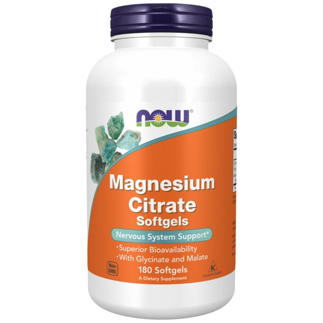 Magnesium Citrate Softgels - 180 Гел капсули  NOW Foods - Nutra Best Bulgaria