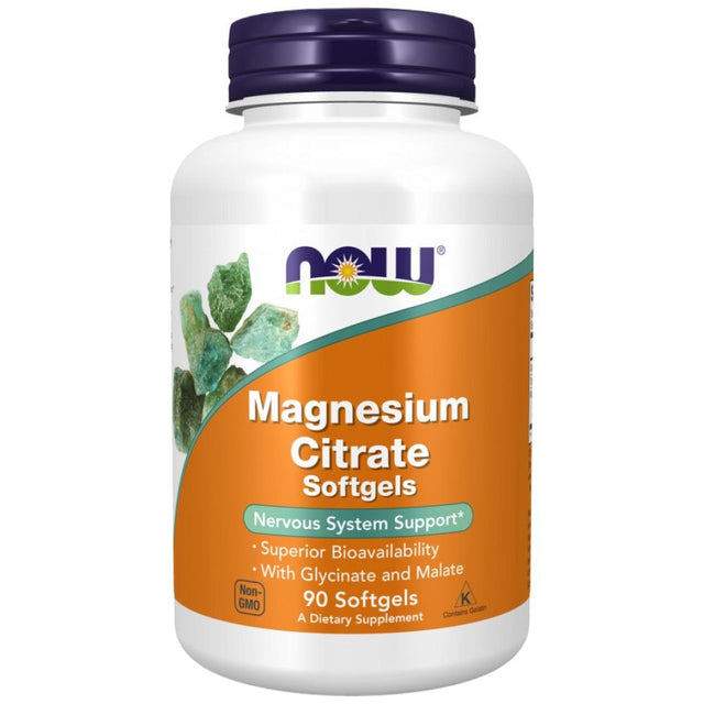 Magnesium Citrate Softgels - 90 Гел капсули  NOW Foods - Nutra Best Bulgaria