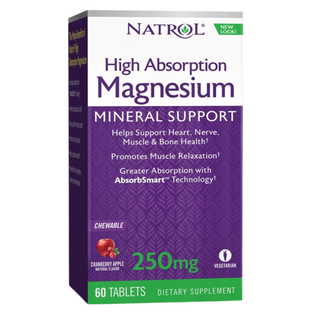 Magnesium High Absorption / 60 chew tabs.  Natrol - Nutra Best Bulgaria