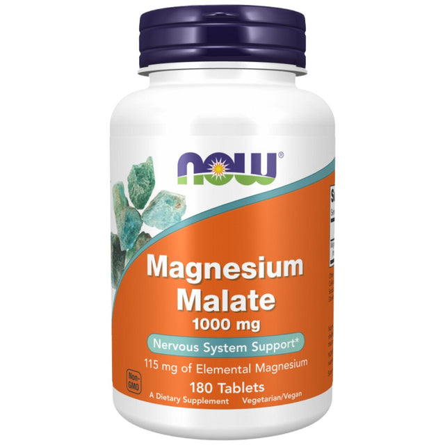Magnesium Malate 1000 mg - 180 Таблетки  NOW Foods - Nutra Best Bulgaria