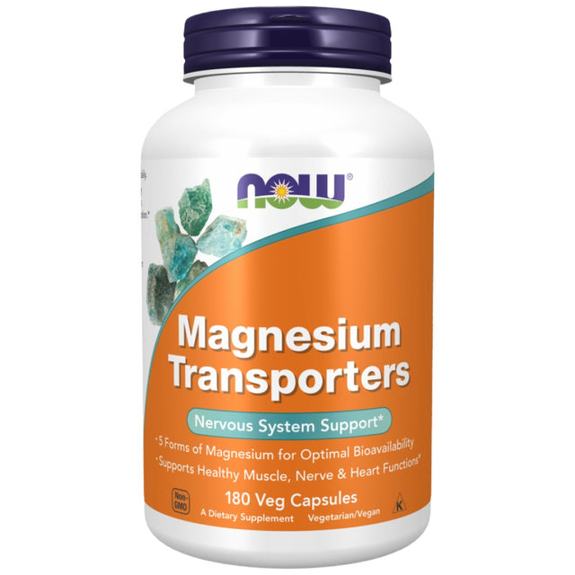Magnesium Transporters | 5 forms Magnesium Matrix - 180 капсули  NOW Foods - Nutra Best Bulgaria