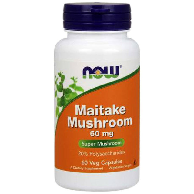 Maitake Mushrooms 60 mg - 60 капсули  NOW Foods - Nutra Best Bulgaria