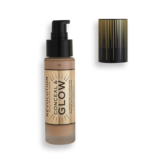Makeup Revolution, Conceal & Glow, Illuminating, Cream Foundation, F5, 23 ml  Makeup Revolution - Nutra Best Bulgaria