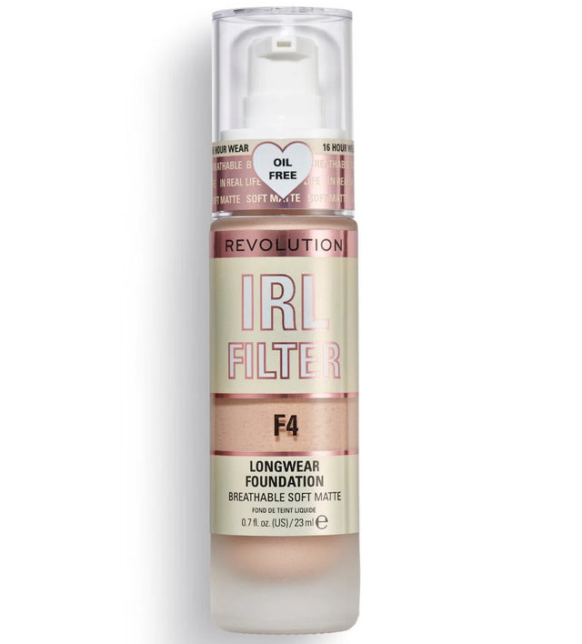Makeup Revolution, IRL Filter, Oil Free, Long Wear, Cream Foundation, F4, 23 ml  Makeup Revolution - Nutra Best Bulgaria