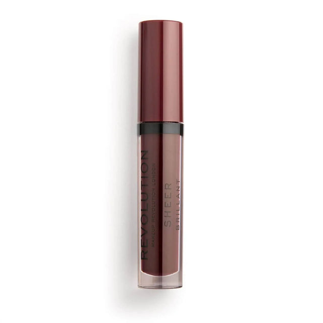 Makeup Revolution, Sheer Brillant, Vegan, Lip Gloss, 148, Plum, 3.5 ml  Makeup Revolution - Nutra Best Bulgaria