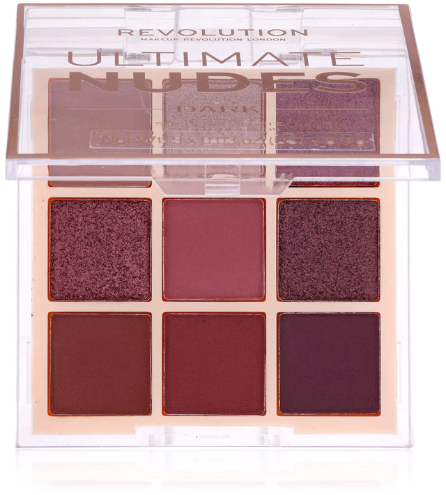 Makeup Revolution, Ultimate Nudes, Eyeshadow Palette, Dark, 9 Shades, 8.1 g  Makeup Revolution - Nutra Best Bulgaria
