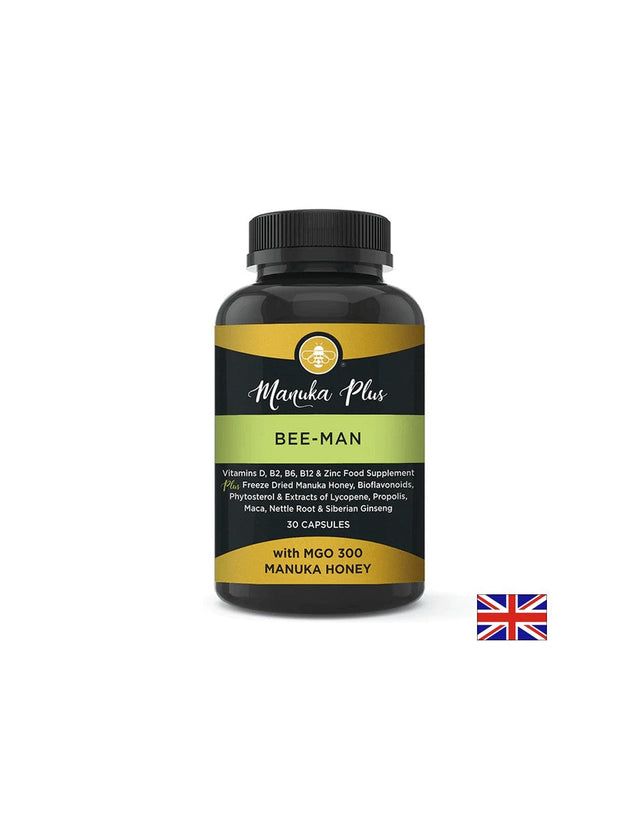 Manuka Plus Bee Man with MGO 300 - Manuka Honey – Формула за мъже с мед от манука MGO 300, 30 капсули  Manuka Doctor - Nutra Best Bulgaria