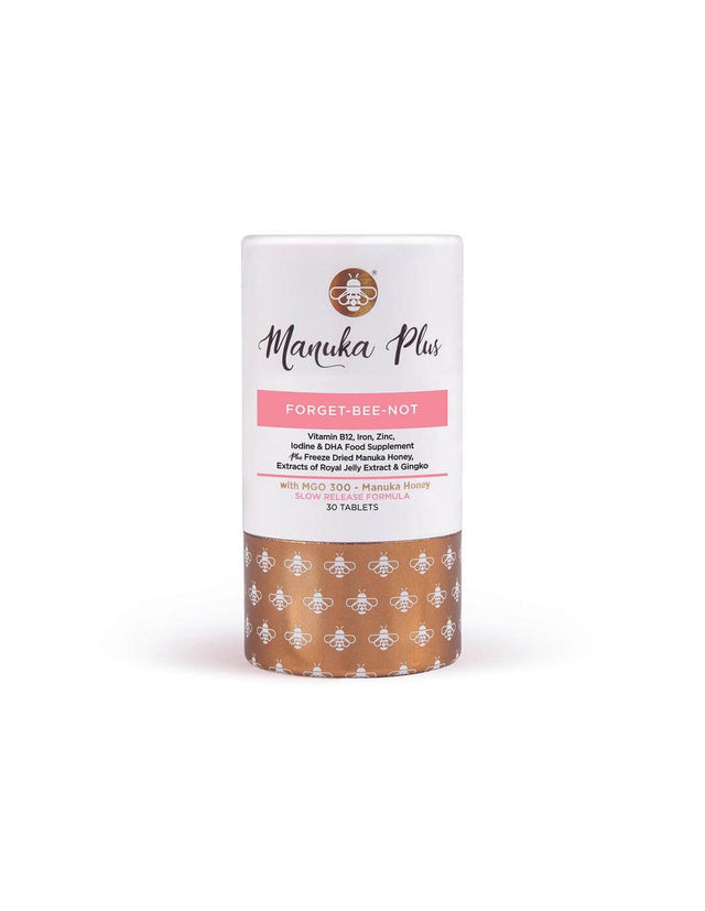 Manuka Plus® Forget-Bee-Not / Формула за силна памет с мед от манука, MGO 300, 30 таблетки  Manuka Doctor - Nutra Best Bulgaria