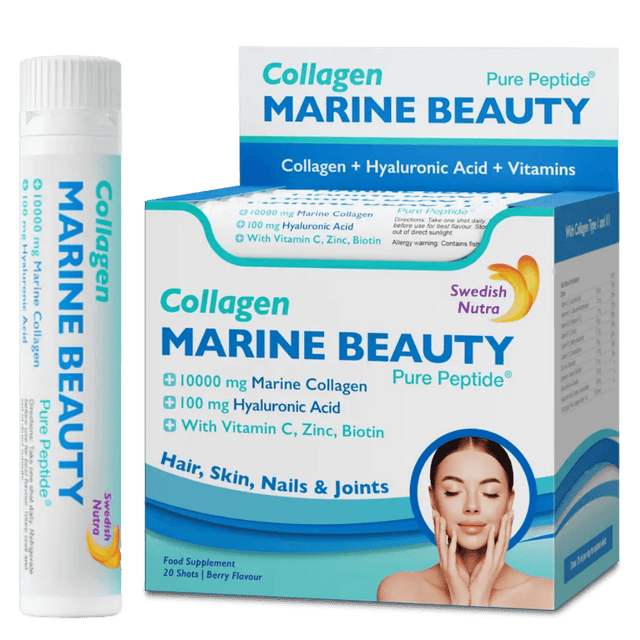 Рибен Колаген Marine Beauty 10000 мг с хиалуронова киселина 100 мг /20 x 25 мл/  Swedish Nutra - Nutra Best Bulgaria