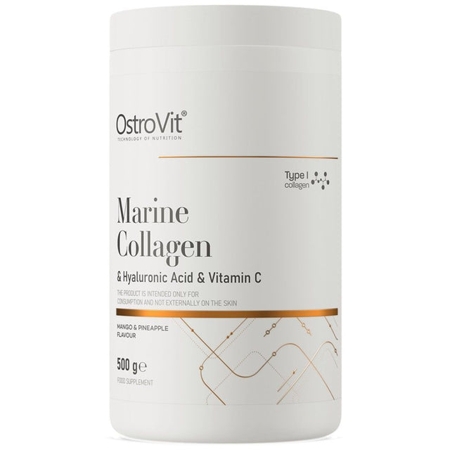 Marine Collagen & Hyaluronic Acid Powder | with Vitamin C - 500 грама  OstroVit - Nutra Best Bulgaria