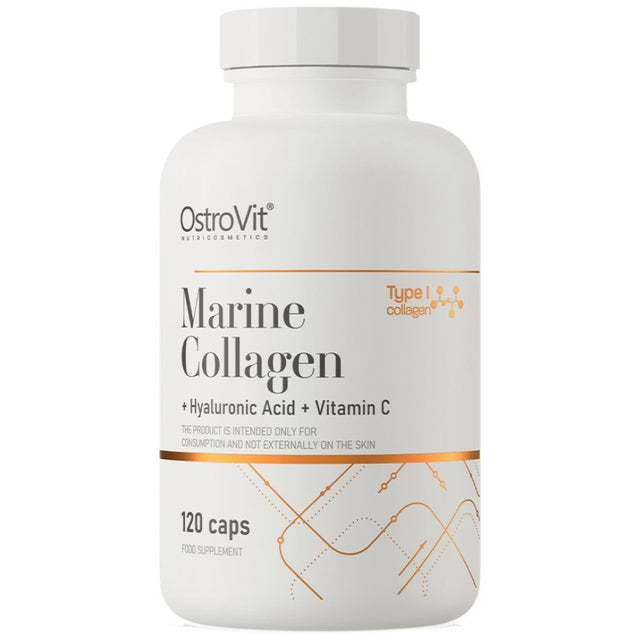 Marine Collagen / + Hyaluronic Acid and Vitamin C - 120 капсули  OstroVit - Nutra Best Bulgaria