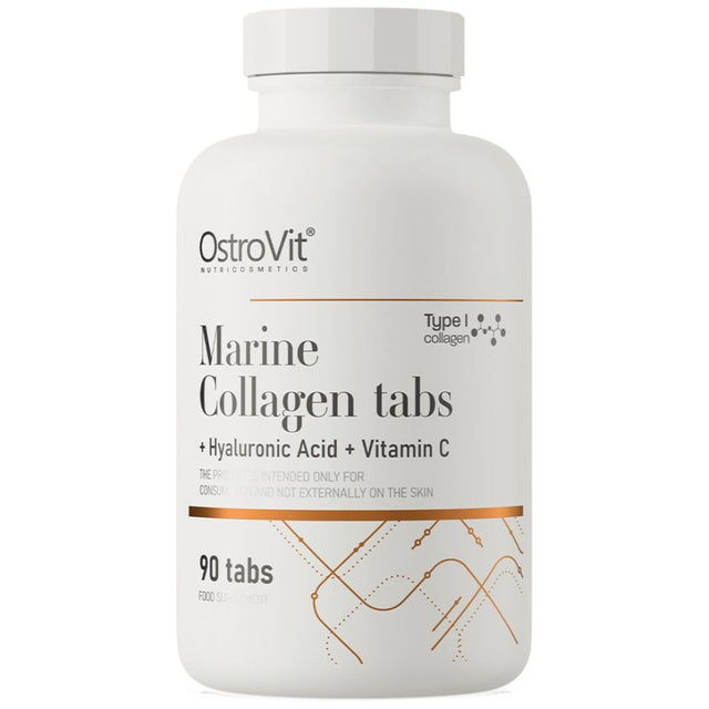Marine Collagen / + Hyaluronic Acid and Vitamin C - 90 Таблетки  OstroVit - Nutra Best Bulgaria