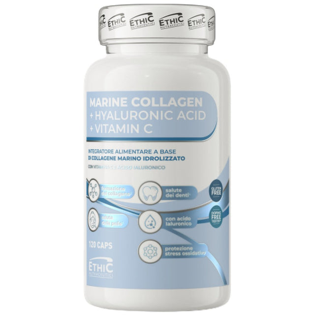 Marine Collagen | with Hyaluronic Acid & Vitamin C - 120 капсули  EthicSport - Nutra Best Bulgaria