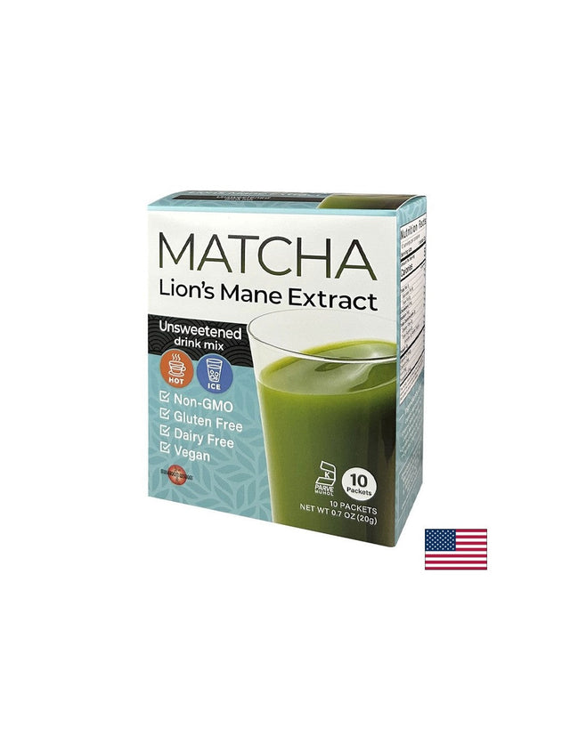 Матча с екстракт от лъвска грива, Matcha Lion’s Mane Extract, 10 пакетчета  Mushroom Wisdom - Nutra Best Bulgaria