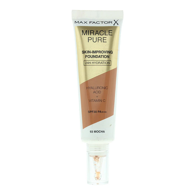 Max Factor, Miracle Pure, Liquid Foundation & Serum 2-In-1, Mocha, 93, SPF30, 30 ml  Max Factor - Nutra Best Bulgaria