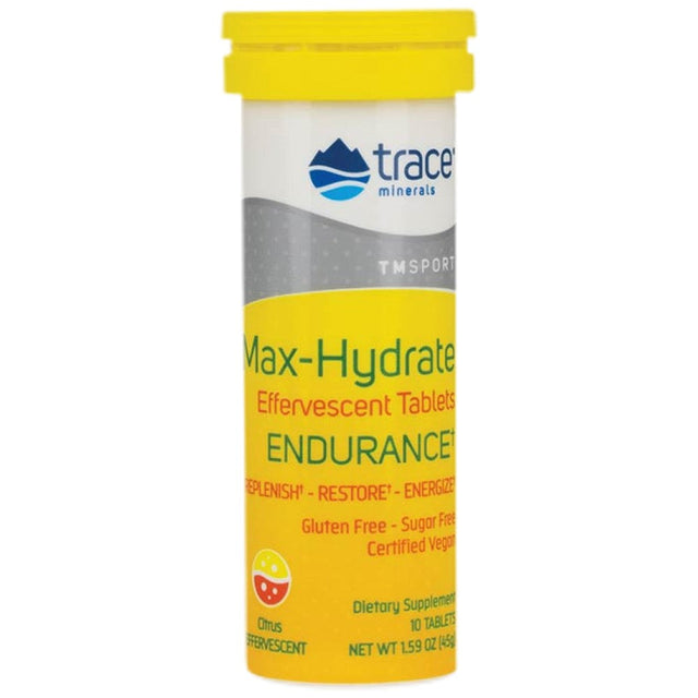 Max-Hydrate Endurance / Effervescent Tablets - 10 разтворими таблетки  Trace Minerals - Nutra Best Bulgaria