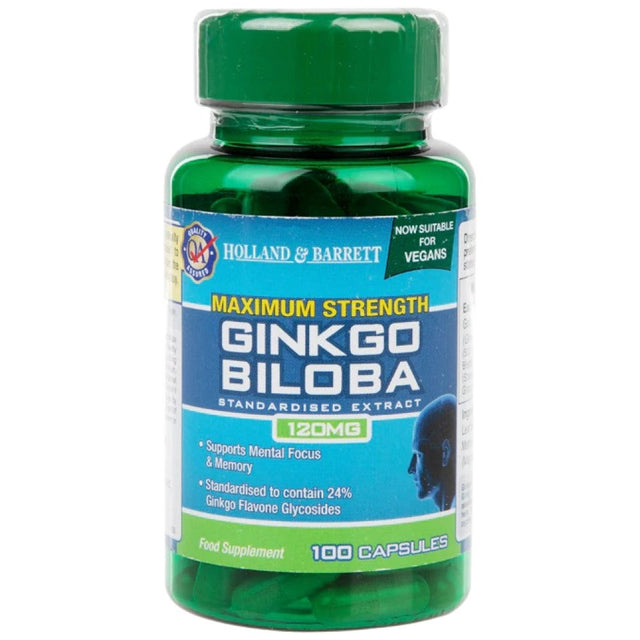 Maximum Strength Ginkgo Biloba 120 mg - 100 капсули  Holland and Barrett - Nutra Best Bulgaria