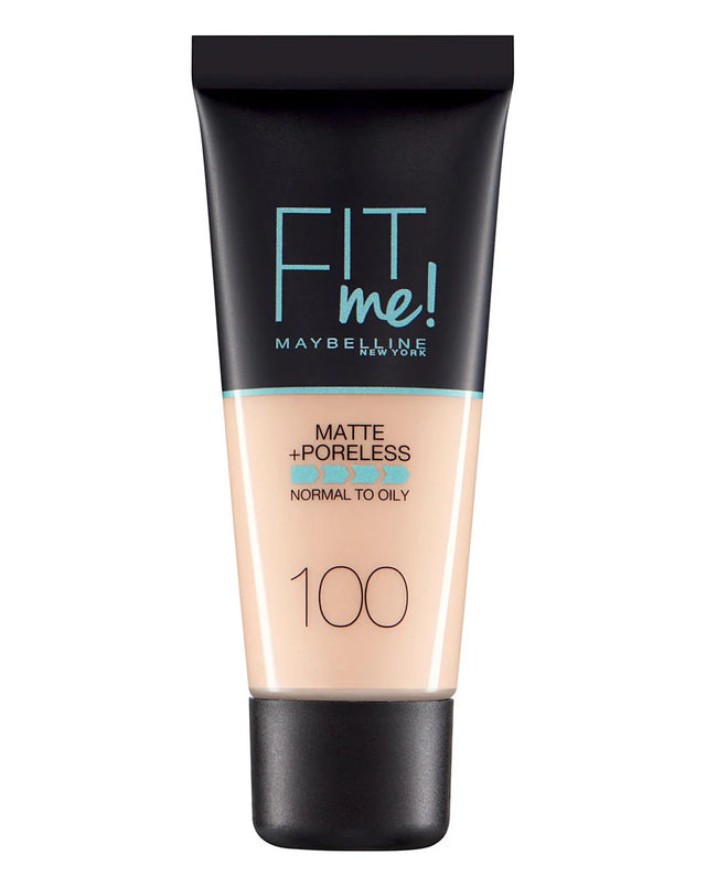 Maybelline, Fit Me Matte + Poreless, Liquid Foundation, 100, Warm Ivory, 30 ml  Maybelline - Nutra Best Bulgaria