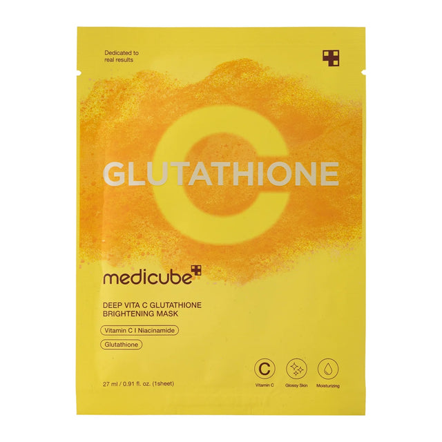Medicube - Deep Vita C Glutathione Mask - Brightening Facial Mask Sheet mask - 1pc/27ml - Nutra Best