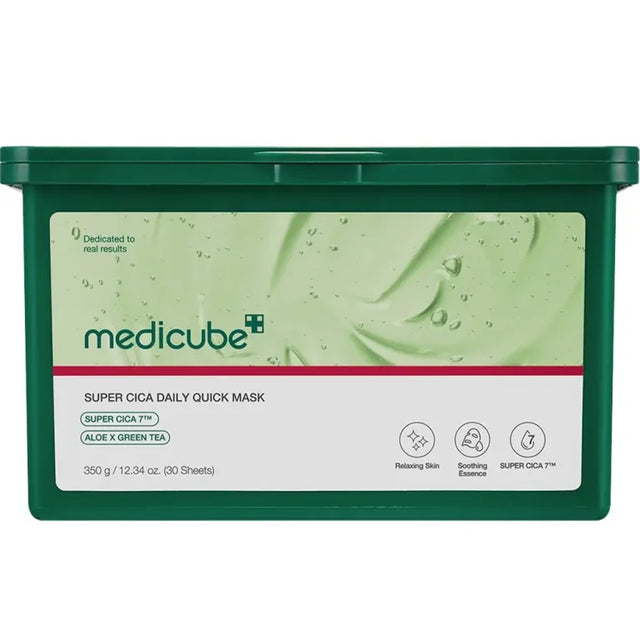 Medicube  - Super Cica Daily Quick Mask - Zklidňující pleťová maska 30 ks  Medicube - Nutra Best Bulgaria