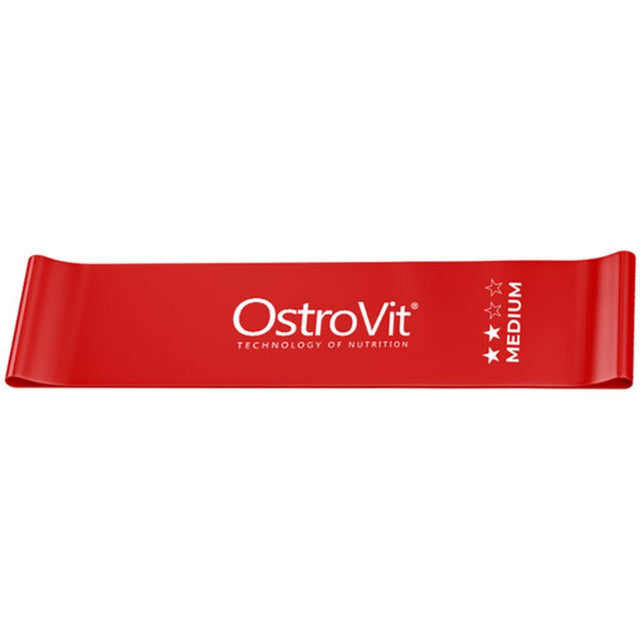 Непрекъснат тренировъчен ластик Medium / Червен  OstroVit - Nutra Best Bulgaria