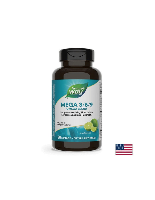 Mega 3/6/9 Omega Blend/ Омега 3/6/9, 90 софтгел капсули Nature’s Way  Nature’s Way - Nutra Best Bulgaria