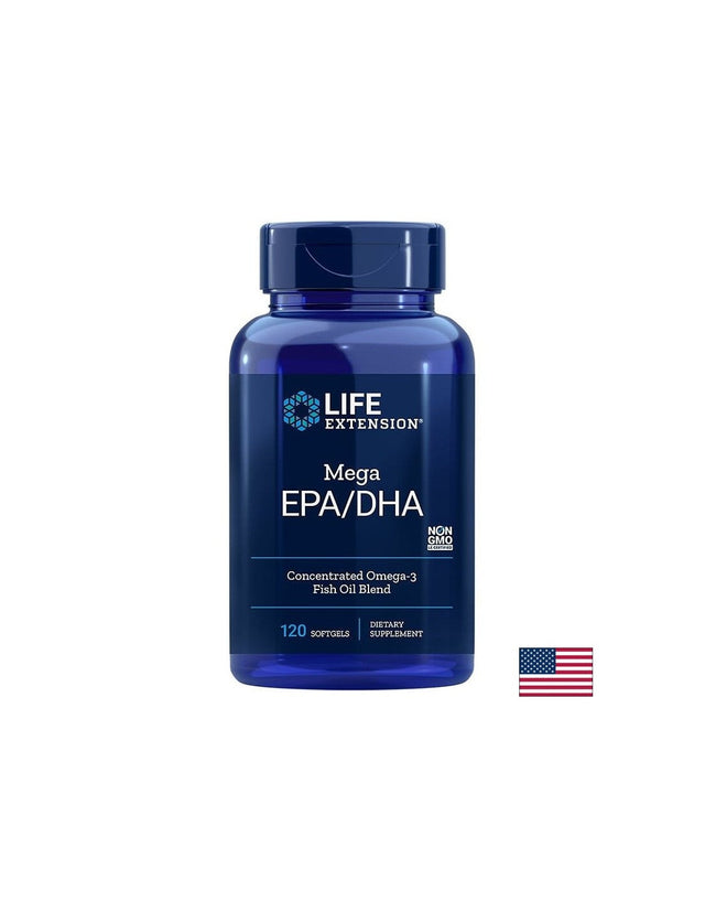 Mega EPA DHA / Омега-3 от рибено масло х 120 софтгел капсули  Life Extension - Nutra Best Bulgaria