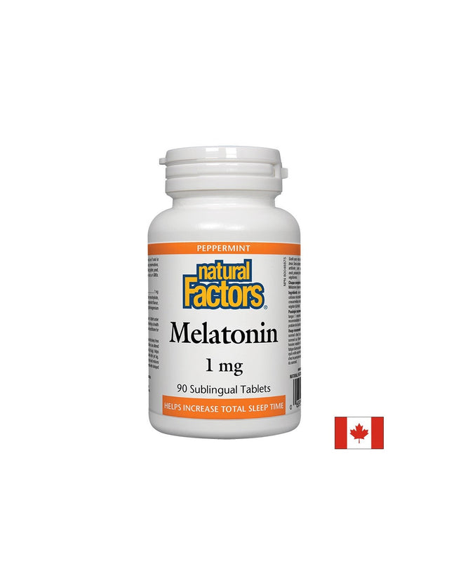 Melatonin 1 mg - 90 Подезични таблетки  Natural Factors - Nutra Best Bulgaria