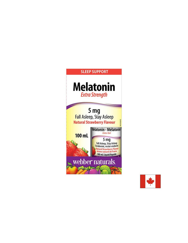 Melatonin Extra Strength/ Мелатонин (капки с вкус на ягода), 100 ml  Webber Naturals - Nutra Best Bulgaria