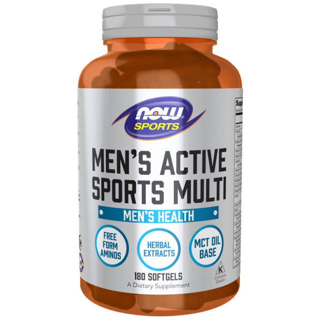 Men's Active Sports Multi - 180 Гел капсули  NOW Foods - Nutra Best Bulgaria