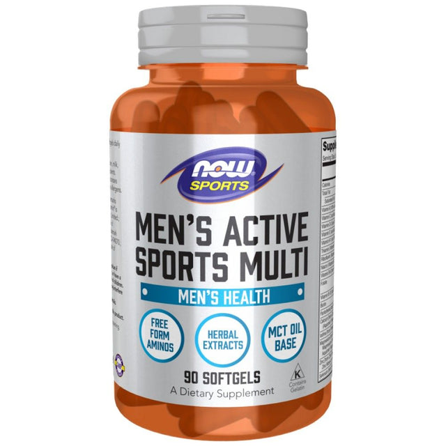 Men's Active Sports Multi - 90 Гел капсули  NOW Foods - Nutra Best Bulgaria