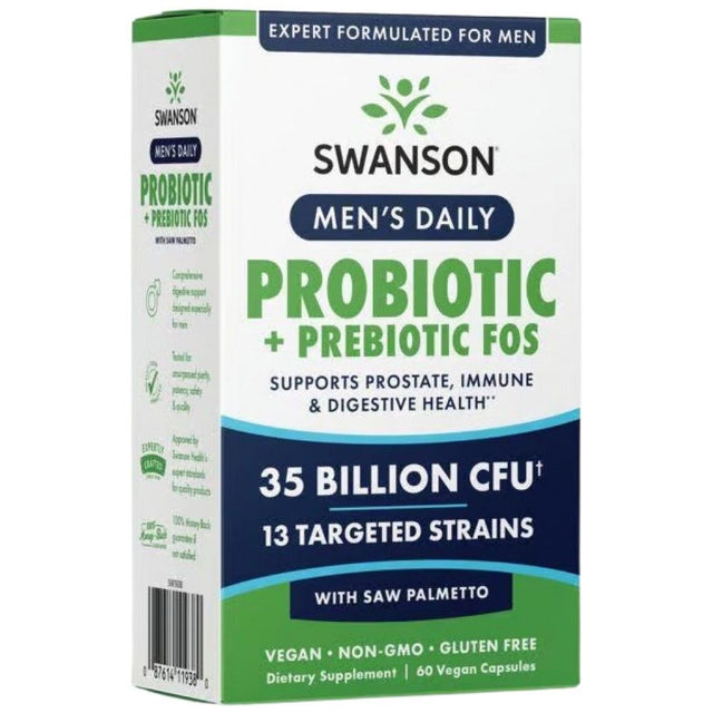 Men's Daily Probiotic + Prebiotic FOS - 60 капсули  Swanson - Nutra Best Bulgaria