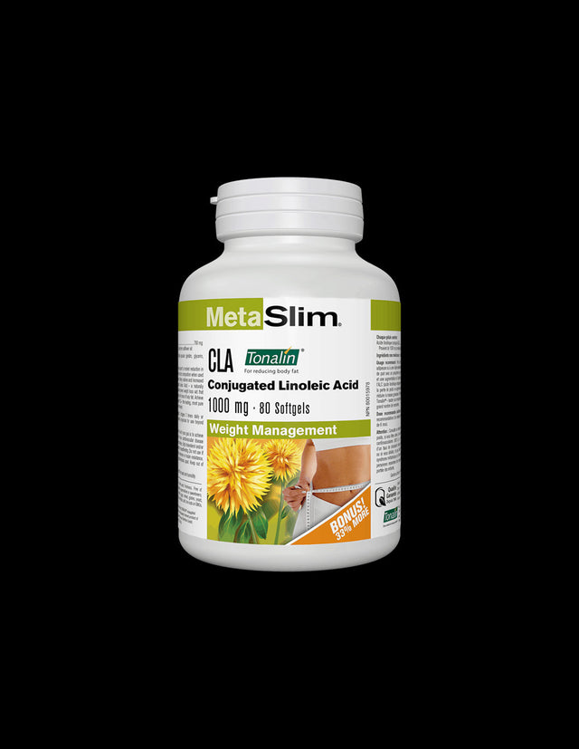 MetaSlim® CLA (Conjugated Linoleic Acid) Tonalin®/ КЛА Тоналин® 1000 mg x 80 софтгел капсули  Webber Naturals - Nutra Best Bulgaria