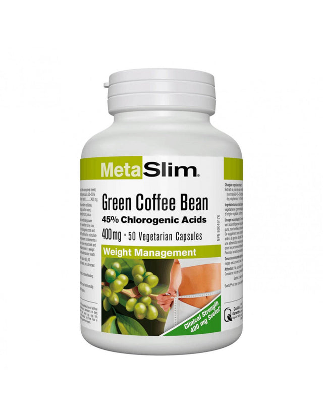 MetaSlim® Green Coffee Bean/ Зелено кафе (зърна) 400 mg x 50 капсули  Webber Naturals - Nutra Best Bulgaria