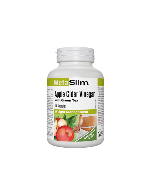 Metaslim® Apple Cider Vinegar - Ябълков оцет + Зелен чай, 90 капсули  Webber Naturals - Nutra Best Bulgaria